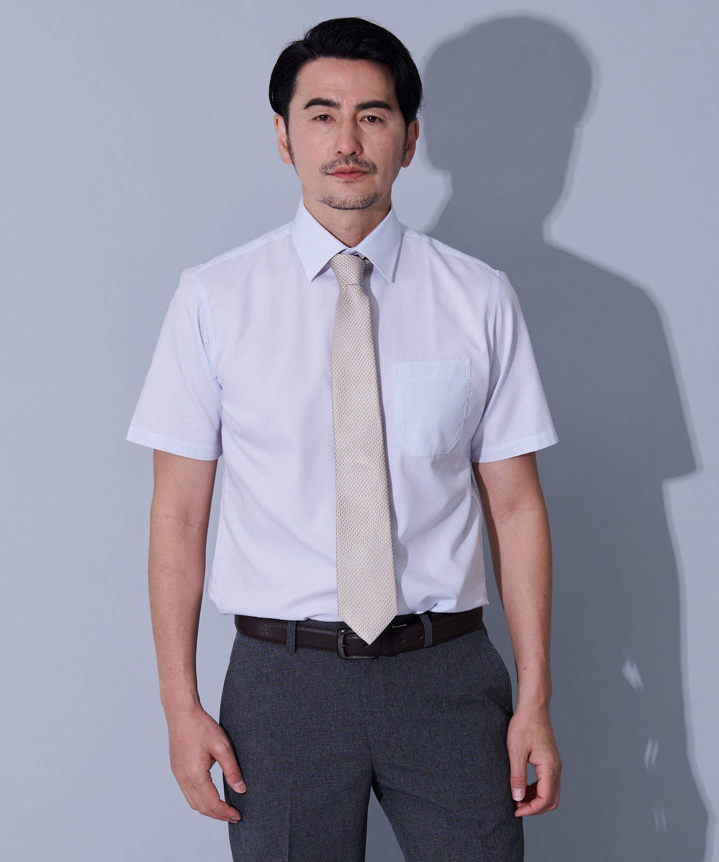 HIROKO KOSHINO シルク小紋柄イエローネクタイ